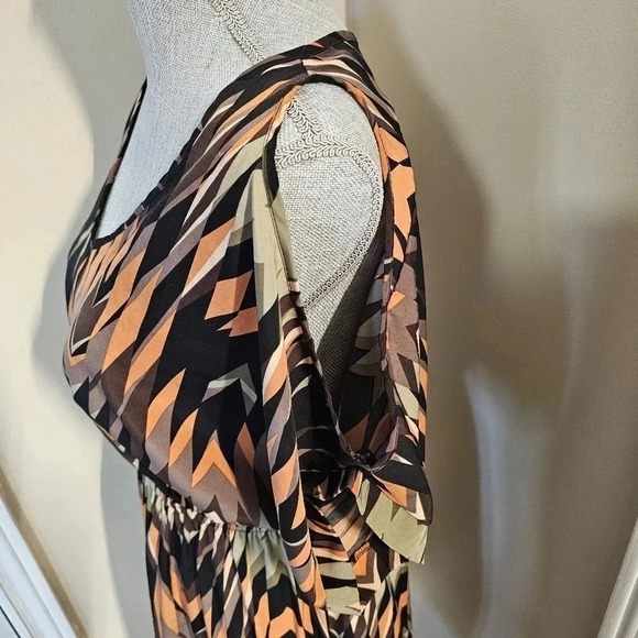 Soprano Dress Open Shoulders Geometric print Boho Size M - Picture 2 of 6